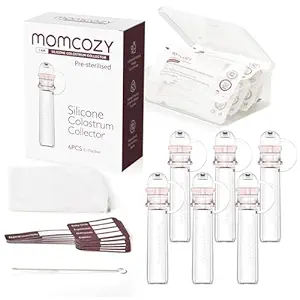 Photo 1 of Momcozy Colostrum Collector Reusable Breast Milk Collector with Storage Case and Cotton Wipe, Portable Colostrum Container BPA Free, Multi-Use Collector 5ml-6pcs 