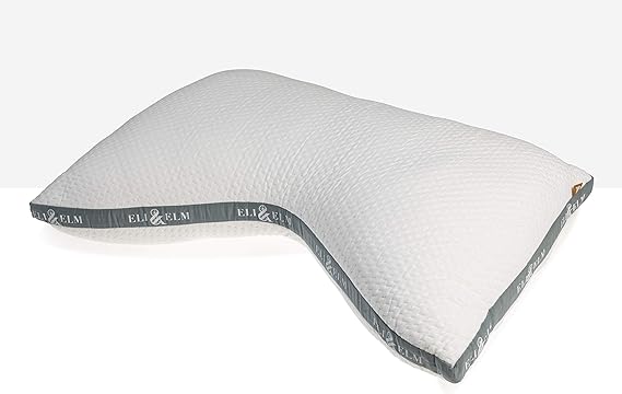 Photo 1 of Eli & Elm | Ultimate Side Sleeper Pillow with Adjustable Filler to Get The Perfect Contour Curved Pillow for A Neck Pain Relief Sleep - Removable Latex and Polyester Filling- 17" X 29"
