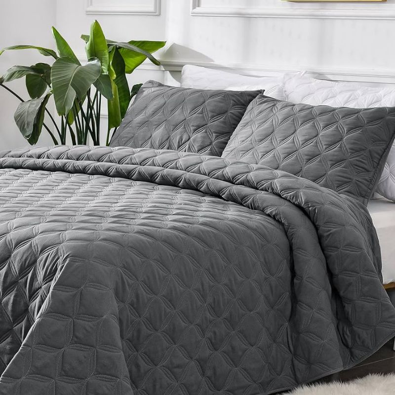 Photo 1 of GREY QUILTED BLANKET 