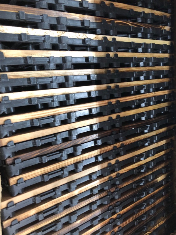 Photo 2 of 36 Pack Hardwood Interlocking Patio Deck Tiles, Wood Interlocking Flooring Tiles,12" × 12" Interlocking Patio Tiles,Outdoor Interlocking Waterproof