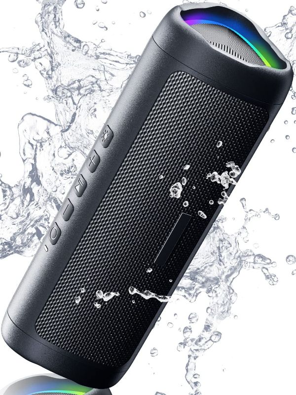 Photo 1 of Bluetooth Speaker with HD Sound, Portable Wireless, IPX5 Waterproof, Up to 24H Playtime, TWS Pairing, BT5.3, for Home/Party/Outdoor/Beach, Electronic Gadgets, Birthday Gift (Black)
