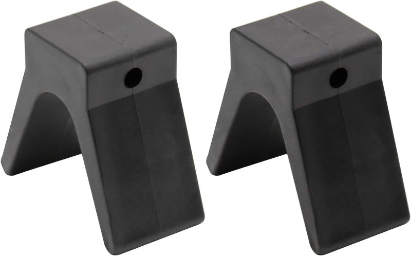 Photo 1 of SYOWADA V-Span Boat Trailer Bow Stop Block Trailer Rubber Bow Stop Non Marking Polyurethane Mounting Hole 2 inch Width 4 inch V-Span (2 pcs)