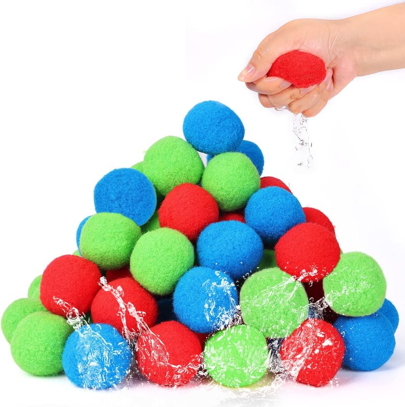 Photo 1 of Reusable Water Balls, 70 Pcs Water Balloons, Water Toys for Outdoor Toys and Game, Summer Activities for Kids and Adults- Water Balls Toys ?for Pool Trampoline and Backyard Fun (Multicolor) 