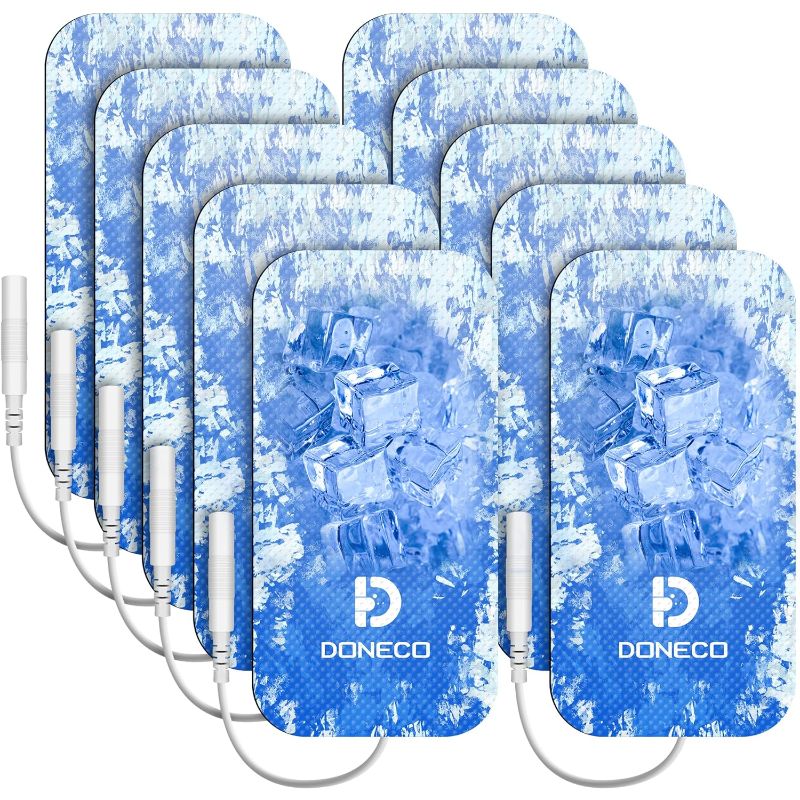 Photo 1 of [Cold Pain Therapy] DONECO TENS Unit Pads 2X4 10 Pcs Replacement Pads Cooling Electrode Patches for Cold Physiotherapy and The Treatment of Chronic Local Pain 