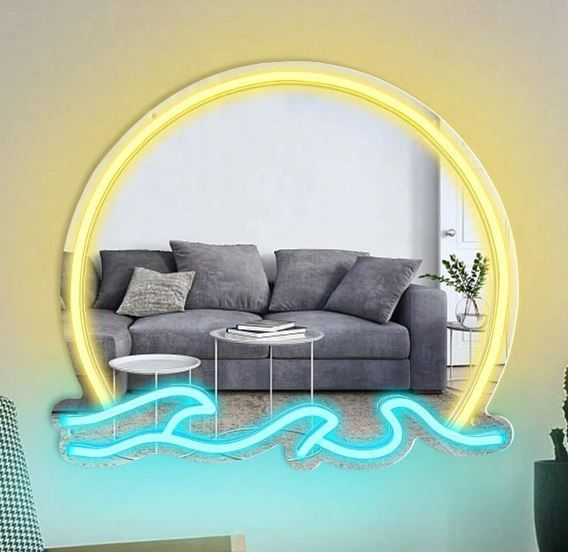Photo 1 of Neon Sign For Wall Decor Sun Wave Led Neon Signs Beach Sea Wave Led Neon lights for Man Cave Bedroom

