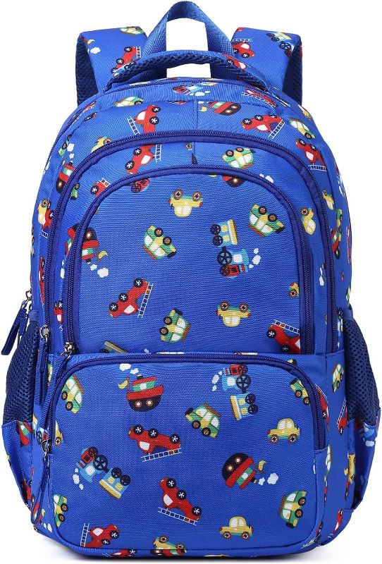 Photo 1 of Limited-time deal: CLUCI Kids Backpack for Boys&Girls Bookbags Preschool Backpack Toddler Daycare School Bag Elementary Kindergarten Lightweight Waterproof Blue Car