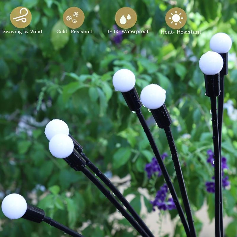 Photo 1 of FOYOTO Firefly Garden Lights Solar Outdoor, 2 Pack Solar Powered Firefly Lights with Remote, Swaying by Wind, Total 32 LED Lights Decoration for Yard, Garden- Warm White 