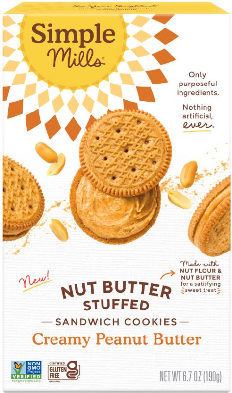 Photo 1 of Simple Mills Creamy Peanut Butter Sandwich Cookies - Gluten Free, Vegan, Healthy Snacks, 6.7 Ounce (Pack of 1) Creamy Peanut Butter 6.7 Ounce (Pack of 2)---EXP JUNE 4 2024