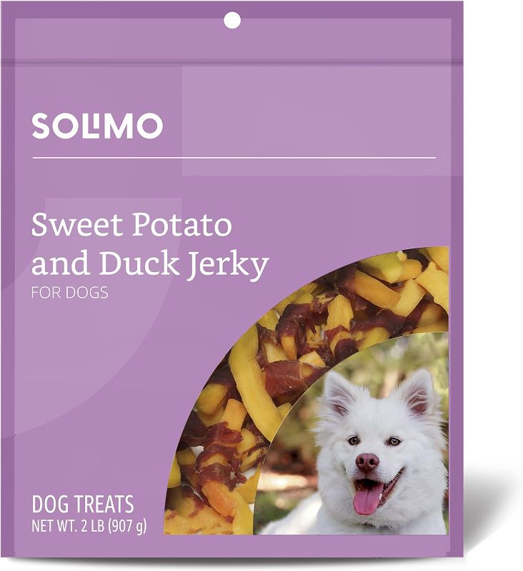Photo 1 of Amazon Brand - Solimo Sweet Potato & Duck Jerky Dog Treats, 2 pounds

