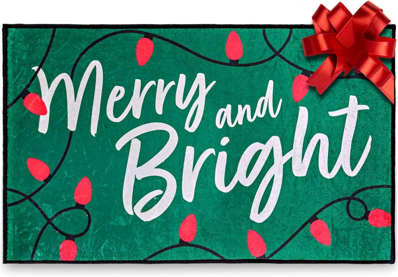 Photo 1 of MAINEVENT Merry and Bright Doormat 28x17 Inch, Merry and Bright Rug, Merry and Bright Indoor Rug, Merry Everything Doormat, Merry and Bright Christmas Doormats, Merry and Bright Christmas Indoor Rugs
