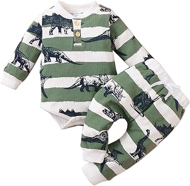 Photo 1 of PATPAT Baby Boy Clothes Set Long Sleeve Romper and Pants Newborn Infant Outfits Set ---9/12M