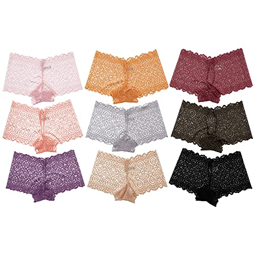 Photo 1 of [Size XL] Alyce Ives Intimates Lace Boyshort Panties for Women, Pack of 10