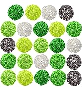 Photo 1 of DomeStar 42PCS Wicker Rattan Balls, Green Decorative Rattan Balls Bowl Fillers Vase Fillers for Spring St. Patrick's Day Home Table Decor