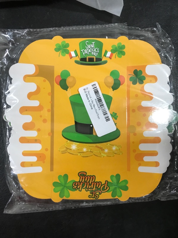 Photo 2 of 50 Pcs St Patrick's Day Food Trays Lucky Shamrock Disposable Paper Snacks Hot Dogs Boats for St Patricks Day Decorations Shamrock Theme Party Supplies