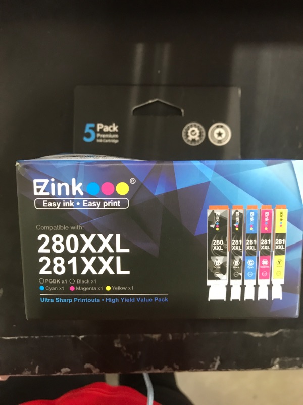 Photo 2 of E-Z Ink (TM) Compatible Ink Cartridge Replacement for Canon PGI-280XXL CLI-281XXL 280 XXL 281 XXL Compatible with PIXMA TR7520 TR8520 TS6120 TS6220 TS8120 TS8220 TS9120 TS9520 TS6320 TS9521C (5 Pack)