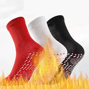 Photo 1 of Axnzp 3 Pairs Tourmaline Thermal Circulation Self-Heating Shaping Socks,AFIZ Tourmaline Slim-ming Health Sock Foot Massage Thermotherapeutic Sock Heated Socks for Men Women.(3 Color Mix) 