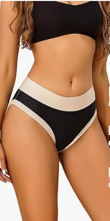 Photo 1 of 2 Pack- Knowyou High Waisted Underwear for Women Breathable Underwear Packs Woman High Cut Panties Full Coverage Plus Size Brief
