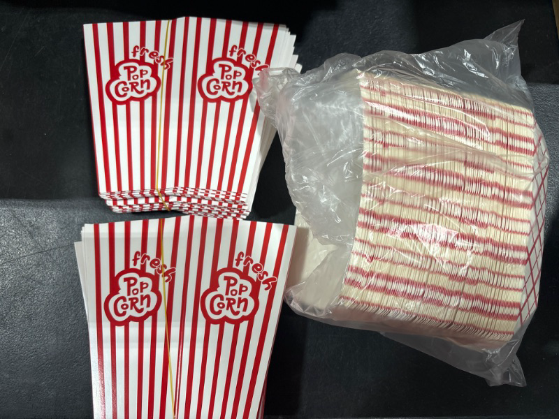 Photo 1 of 150 Pcs Movie Night Supplies Include 50 Popcorn Boxes and 100 Paper Food Trays Popcorn Cup Red and White Checkered Bag Carnival Decorations Nacho Trays Popcorn Containers Buckets for Party Hot Dog