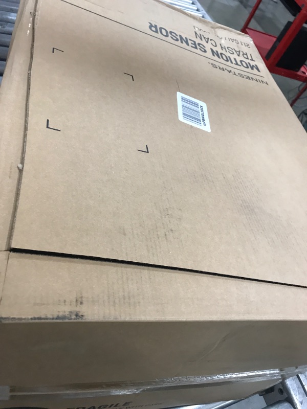 Photo 3 of Ninestars DZT-80-35 Automatic Touchless Infrared Motion Sensor Trash Can, 21 Gal 80L, Heavy Duty Stainless Steel Base (Oval, Silver/Brush Lid) Trashcan, SS