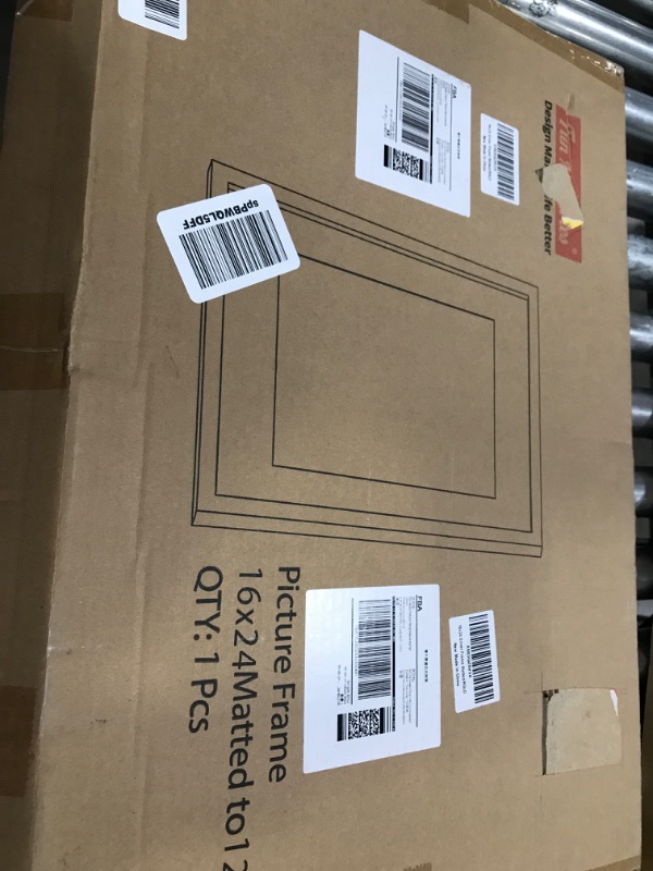 Photo 1 of 16x24 Aluminum Frame, 16x24 Metal Picture Frame Matted to 12x18, Aluminum Poster Frame- Sawtooth Hangers, Wall Mounting - Tempered Glass - Metal Frame?Rose Gold, Pack of 1) Rose Gold 16x24- 1P