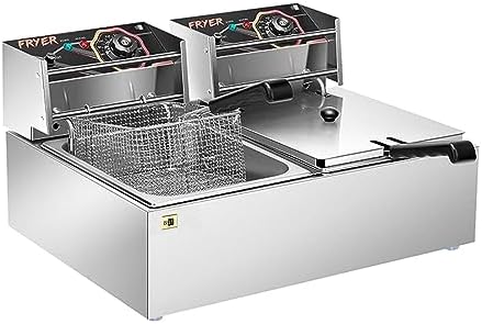 Photo 1 of VIVOHOME 110V 20.7 Qt Commercial Electric Deep Fryer with 2 x 6.35 QT Removable Baskets, Overheat Protection
