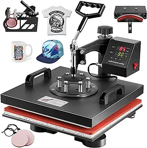 Photo 1 of TOPDEEP 5 in 1 Heat Press Machine, Heat Press 15x15 inch, T Shirt Pressing Machine Slide Out Design, Multifunction Heat Press Transfer Machine Sublimation Combo for T-Shirt/Hat/Mug/Plate 