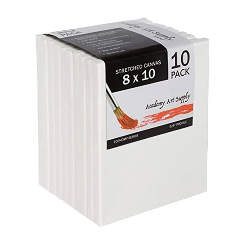 Photo 1 of Academy Art Supply 8 x 10 inch Stretched Canvas Value Pack of 10