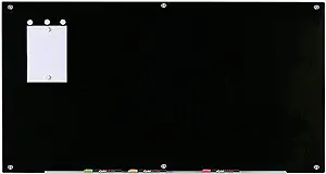 Photo 1 of Audio-Visual Direct Magnetic Black Glass Dry-Erase Board Set - 6' x 4' - Includes Magnets, Hardware & Marker Tray https://a.co/d/5Y8aXGF