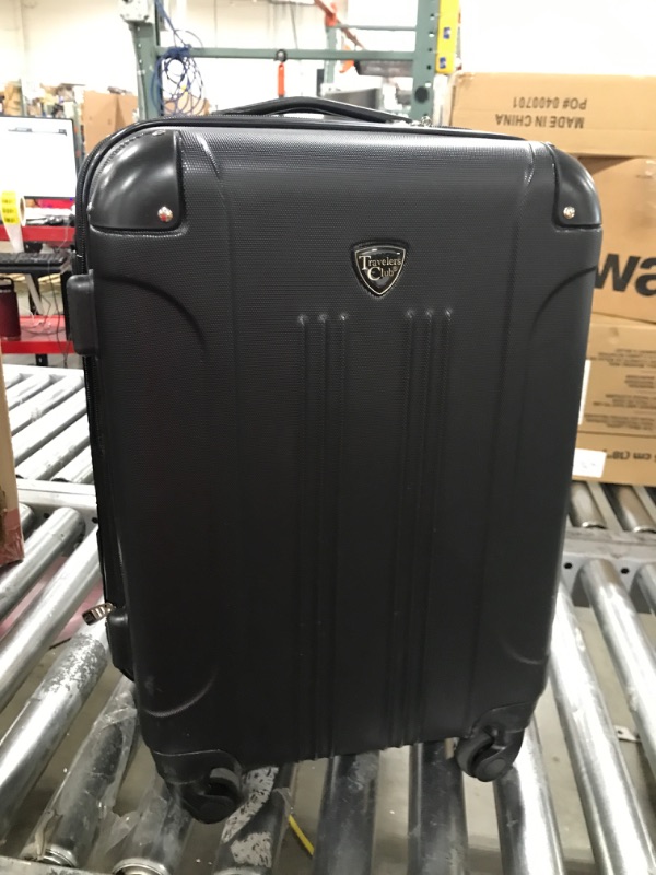 Photo 2 of Travelers Club Chicago Hardside Expandable Spinner Luggage, Black,