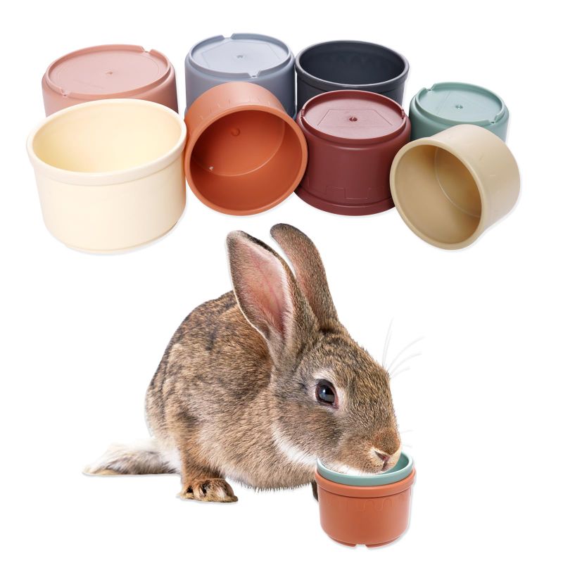 Photo 1 of 8 Pcs Stacking Cups for Rabbits, Multi-Colored Bunny Toys of Different Sizes, Rabbit Toys for Boredom, Nesting Cups Toys for Small Animals Hiding Food and Playing