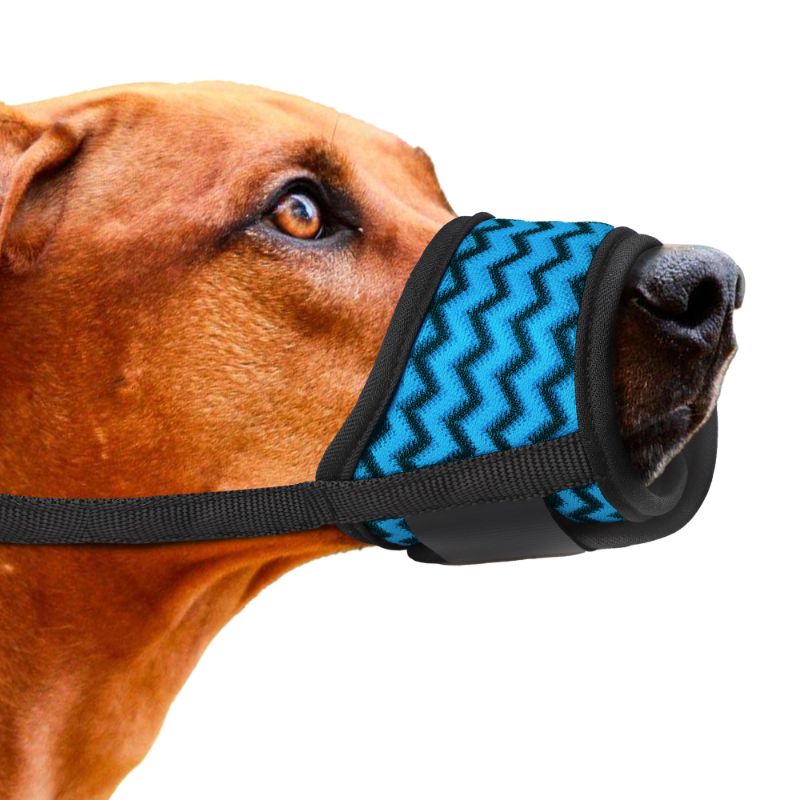 Photo 1 of Dog Muzzle for Small Medium Large Dogs, Soft Breathable Nylon Mesh Puppy Muzzle with Straps, Comfortable Drinkable Pet Muzzle with Pet Friendly Anti Biting Barking Chewing Design (Blue, M) M (Circumference: 5.5 - 7.5 inch)PINK 