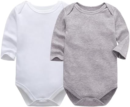 Photo 1 of CuteOn Newborn Onesie Cotton Baby Onesie Long Sleeve Crew Neck Baby Unisex Clothes
