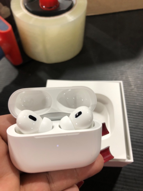 Photo 2 of Apple AirPods Pro (2nd Generation) Wireless Ear Buds with USB-C Charging, Up to 2X More Active Noise Cancelling Bluetooth Headphones, Transparency Mode, Adaptive Audio, Personalized Spatial Audio

