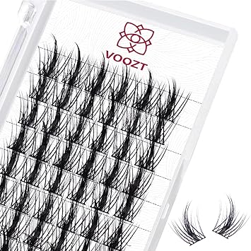 Photo 1 of Cluster Lashes 72 Pcs Voozt DIY Eyelash Extension Thin Band D Curl 10MM Length Natural Individual Lash Clusters at Home Use (V10 D-10MM)
