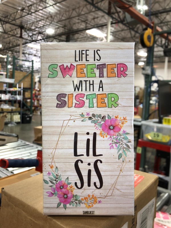 Photo 2 of SANDJEST Sister Birthday Gifts from Sister Tumbler | Life is Sweeter with a Sister Lil Sister- 20oz Stainless Steel Insulated Travel Mug for Sissy | Christmas Tumblers Gifts from Brothers, Sisters Vintage - Lil Sis