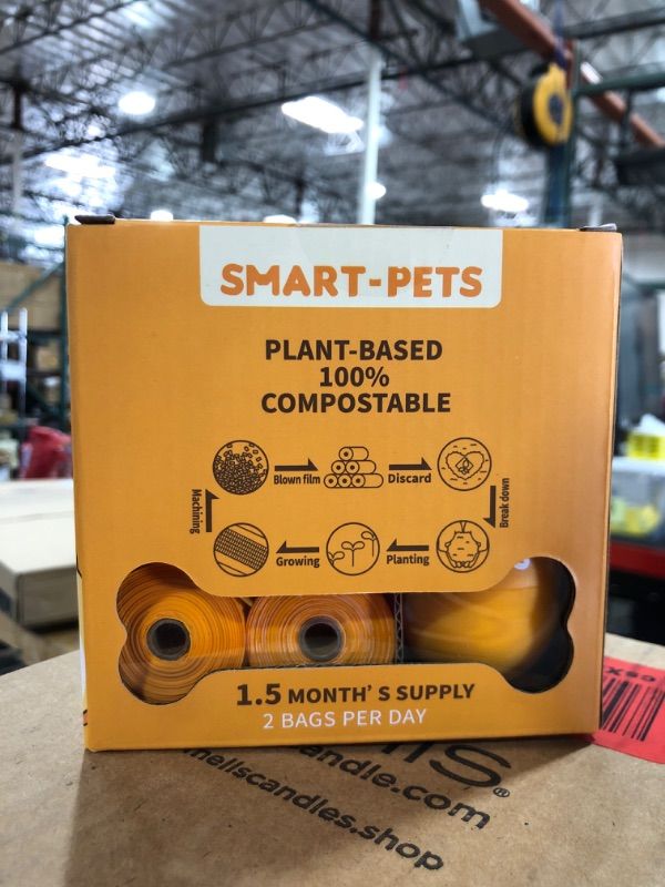 Photo 2 of 100% Certified Home Compostable Dog Poop Bags - EN 13432 Compliant Dog Waste Bags -105 Bags- 7 x Rolls of Plant Based Compostable Poop Bags -Includes A Dispenser-Thick Doggie Poop Bags?Orange?