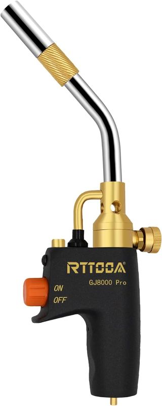 Photo 1 of RTTOOA High Intensity Adjustable Propane Torch Head, GJ-8000 Trigger Start Mapp Gas Torch Map Gas Torch Kit with Self Ignition,Pencil Flame Welding Torch Fuel by MAPP, MAP/PRO?CSA Certified)