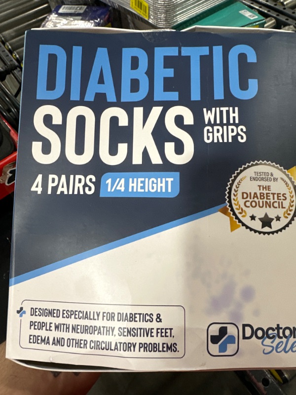 Photo 1 of Diabetic Socks with Grips for Women and Men - 4 Pair | Black, White, Navy, Gray| Neuropathy Socks | Non Slip Socks for Elderly | Slipper Socks with Grippers | Diabetic Ankle Socks for Men