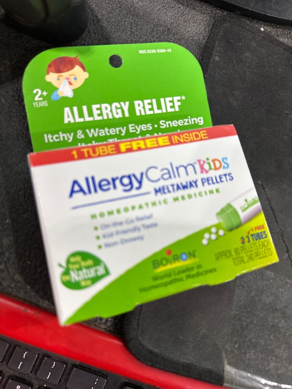 Photo 2 of Boiron AllergyCalm Kids Pellets for Relief from Allergy and Hay Fever Symptoms of Sneezing, Runny Nose, and Itchy Eyes or Throat - 240 Count, White