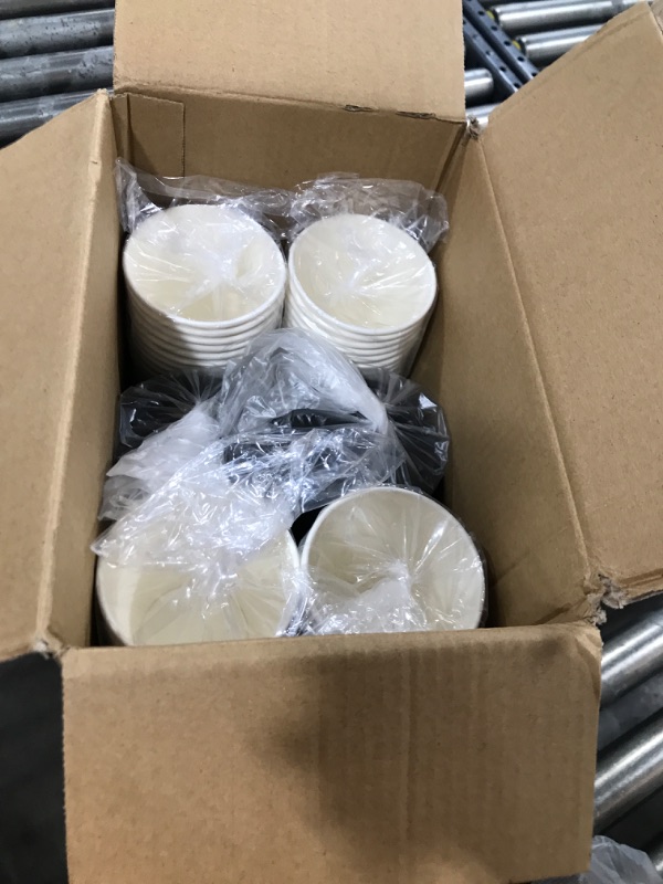 Photo 2 of  12 oz Coffee Cups with Lids Sets Paper Cups with Sleeves and Straws