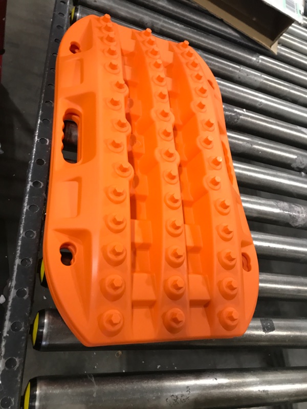 Photo 2 of BUNKER INDUST Off Road Traction Boads, 2 Pcs Short Recovery Track Traction Mats for 4WD Mud, Sand, Snow Ramps-Orange Tire Traction Tool (Without Strap)