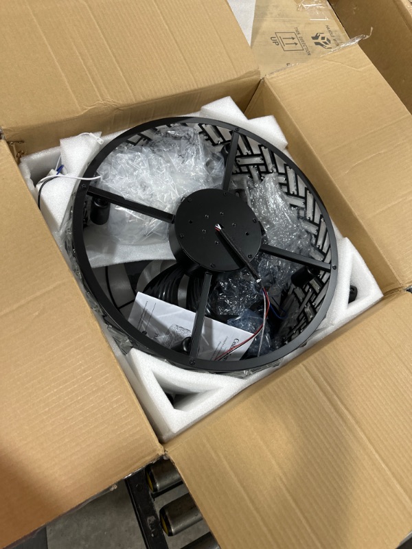 Photo 1 of CATINER Modern Caged ceiling Fan with Light Crystal Fandelier with Remote Control 18” Black Flush Mount Ceiling Fan DC Motor with Reversible 8 Blades 6 Speeds for Bedroom Dining Room Kitchen