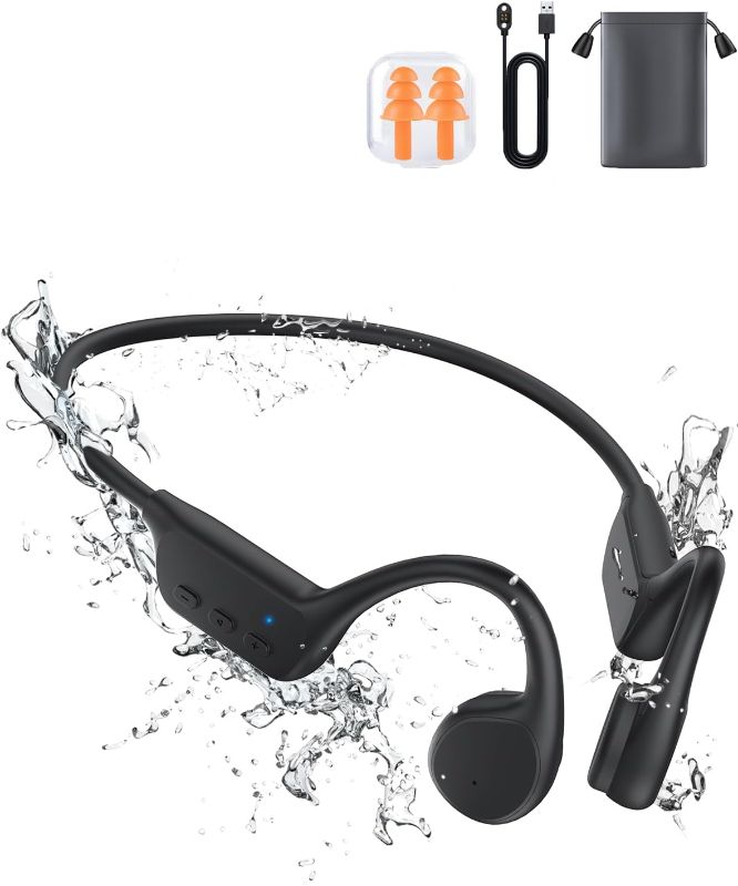 Photo 1 of Bone Conduction Headphones, Underwater Headphones for Swimming Open-Ear Wireless Bluetooth Headphones for Running, Cycling.
