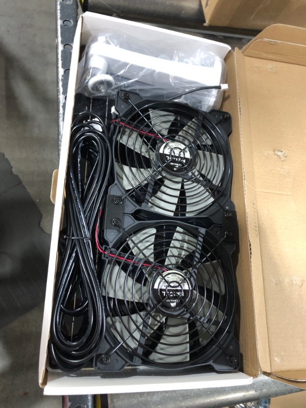 Photo 2 of Solar Fans for Outside 12w 12v Greenhouse Fan with 2pcs 13Ft/4m Cable,Solar Fan for Chicken,Greenhouse Pet House,shed 12v12w+fan
