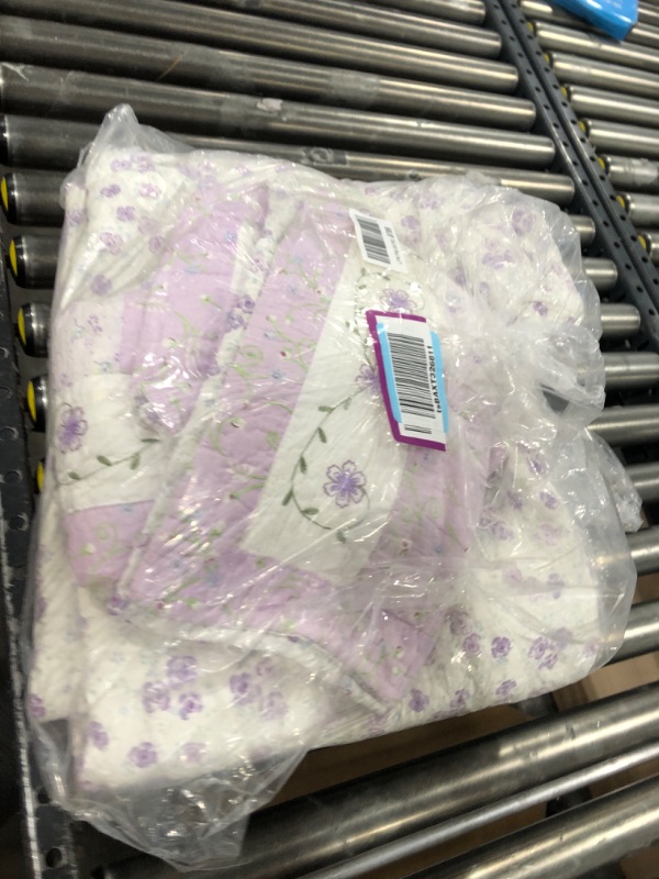Photo 2 of Cozy Line Home Fashions Love of Lilac Bedding Quilt Set Light Purple Orchid Lavender Floral Real Pa
