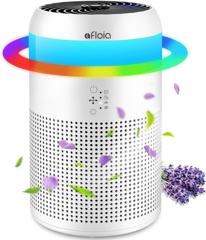 Photo 1 of Afloia Mini Air Purifiers for Bedroom with 7 Colors Light & Fragrance Sponge for Home Office Living Room, Small Desktop Air Purifier for Pet Dander Mold Pollen Odor Smoke Dust
