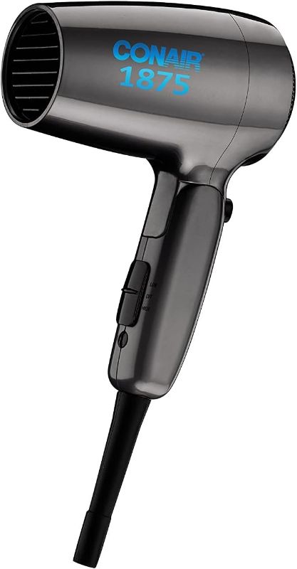 Photo 1 of Conair Travel Hair Dryer with Dual Voltage, 1875W Compact Hair Dryer with Folding Handle, Travel Blow Dryer