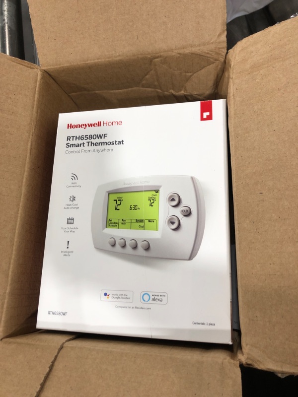 Photo 2 of Honeywell Home Wi-Fi 7-Day Programmable Thermostat (RTH6580WF), Requires C Wire, Works with Alexa WiFi Thermostat