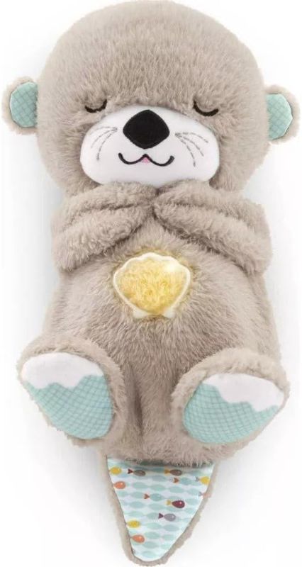 Photo 1 of Fisher-Price Sound Machine Soothe 'n Snuggle Otter Portable Plush Baby Toy with Sensory Details Music Lights & Rhythmic Breathing Motion
