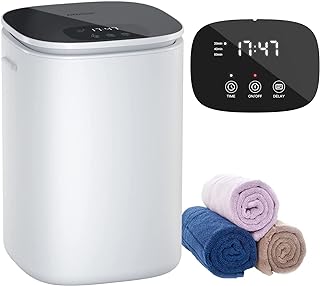 Photo 1 of DOACE Towel Warmer Bucket, 26L Large Hot Towel Warmer with LED Display, Heat Timer 20/40/ 60 Min Adjustable, Up to 24 Hour Delay Timer, Fits Up to Two Oversized Towels - PJ, Bathrobe, Towel, Blanket White/ Black